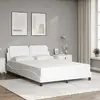 Image de vidaXL Cadre de lit sans matelas Zadar blanc 140x190 cm similicuir