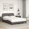 Image de vidaXL Cadre de lit sans matelas Zadar gris 140x200 cm similicuir