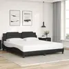 Image de vidaXL Cadre de lit sans matelas Zadar noir 180x200 cm similicuir
