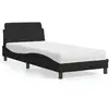 Image de vidaXL Lit avec matelas Dover noir 90x190 cm tissu