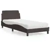 Image de vidaXL Lit avec matelas Dover marron foncé 90x200 cm tissu