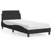 Image de vidaXL Lit avec matelas Dover noir 90x200 cm velours