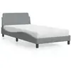 Image de vidaXL Lit avec matelas Dover gris clair 100x200 cm tissu
