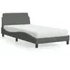 Image de vidaXL Lit avec matelas Dover gris foncé 100x200 cm tissu