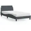 Image de vidaXL Lit avec matelas Dover gris foncé 100x200 cm velours
