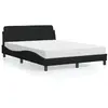 Image de vidaXL Lit avec matelas Dover noir 120x200 cm tissu