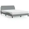 Image de vidaXL Lit avec matelas Dover gris clair 140x190 cm tissu