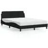 Image de vidaXL Lit avec matelas Dover noir 140x190 cm tissu
