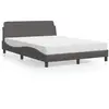 Image de vidaXL Lit avec matelas Dover gris 140x190 cm similicuir