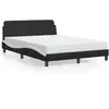 Image de vidaXL Lit avec matelas Dover noir et blanc 140x190 cm similicuir