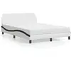 Image de vidaXL Lit avec matelas Dover blanc et noir 140x190 cm similicuir