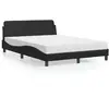 Image de vidaXL Lit avec matelas Dover noir 140x200 cm similicuir