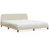 Image de vidaXL Lit avec matelas Dover crème 180x200 cm tissu