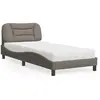 Image de vidaXL Lit avec matelas Hvar taupe 80x200 cm tissu