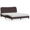 Image de vidaXL Lit avec matelas Hvar marron foncé 160x200 cm tissu