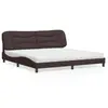 Image de vidaXL Lit avec matelas Hvar marron foncé 200x200 cm tissu