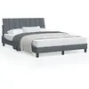 Image de vidaXL Lit avec matelas Hanko gris foncé 120x200 cm velours