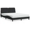 Image de vidaXL Lit avec matelas noir 120x200 cm velours