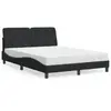 Image de vidaXL Lit avec matelas noir 140x190 cm velours