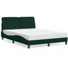 Image de vidaXL Lit avec matelas vert foncé 140x190 cm velours