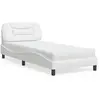 Image de vidaXL Lit avec matelas Hvar blanc 90x200 cm similicuir