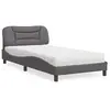 Image de vidaXL Lit avec matelas Hvar gris 100x200 cm similicuir