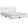 Image de vidaXL Lit avec matelas Hvar blanc 160x200 cm similicuir