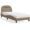 Image de vidaXL Lit Viana avec matelas cappuccino 80x200 cm similicuir