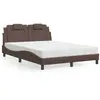 Image de vidaXL Lit Viana avec matelas marron 120x200 cm similicuir