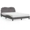 Image de vidaXL Lit Viana avec matelas gris 120x200 cm similicuir