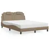 Image de vidaXL Lit Viana avec matelas cappuccino 120x200 cm similicuir