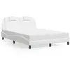 Image de vidaXL Lit Viana avec matelas blanc 140x190 cm similicuir
