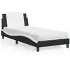 Image de vidaXL Cadre de lit sans matelas Zadar noir et blanc 90x190 cm similicuir