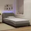 Image de vidaXL Cadre de lit avec LED sans matelas Hvar taupe 100x200 cm tissu