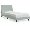 Image de vidaXL Cadre de lit avec LED sans matelas gris clair 90x190 cm velours