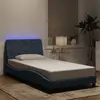 Image de vidaXL Cadre de lit avec LED sans matelas gris foncé 100x200cm velours