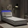 Image de vidaXL Cadre de lit avec LED sans matelas Hvar blanc 90x190 cm