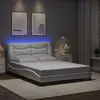 Image de vidaXL Cadre de lit avec LED sans matelas Hvar blanc 140x190 cm
