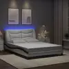 Image de vidaXL Cadre de lit avec LED sans matelas Hvar blanc et noir 140x200 cm