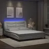 Image de vidaXL Cadre de lit avec LED sans matelas Hvar blanc 160x200 cm