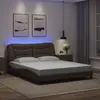 Image de vidaXL Cadre de lit avec LED sans matelas Hvar marron 160x200 cm