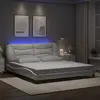 Image de vidaXL Cadre de lit avec LED sans matelas Hvar blanc 180x200 cm