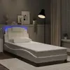Image de vidaXL Cadre de lit Viana avec LED sans matelas blanc 90x190 cm