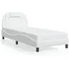 Image de vidaXL Cadre de lit Viana avec LED sans matelas blanc 90x200 cm