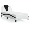 Image de vidaXL Cadre de lit Viana avec LED sans matelas blanc et noir 90x200 cm