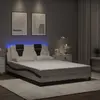 Image de vidaXL Cadre de lit Viana avec LED sans matelas blanc et noir 140x200 cm
