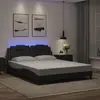 Image de vidaXL Cadre de lit Viana avec LED sans matelas noir 160x200 cm