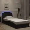 Image de vidaXL Cadre de lit avec LED sans matelas Zadar noir 100x200 cm