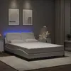 Image de vidaXL Cadre de lit avec LED sans matelas Zadar blanc 140x190 cm