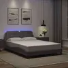 Image de vidaXL Cadre de lit avec LED sans matelas Zadar gris 140x200 cm